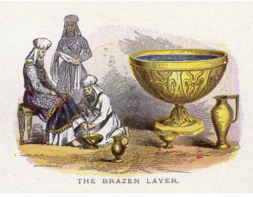 Priests wahing at the laver